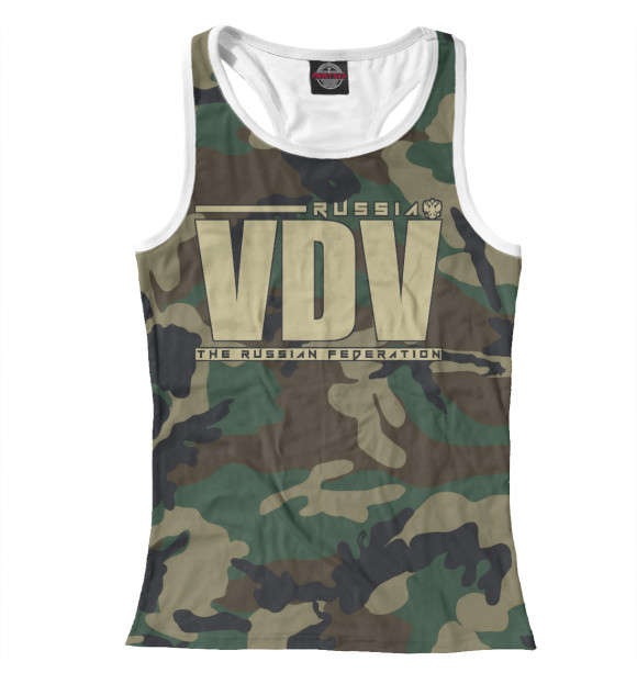 Женская майка-борцовка с изображением Воздушно Десантные Войска цвета Белый