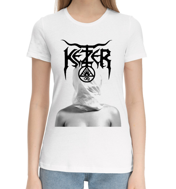 Женская хлопковая футболка с изображением Ketzer цвета Белый