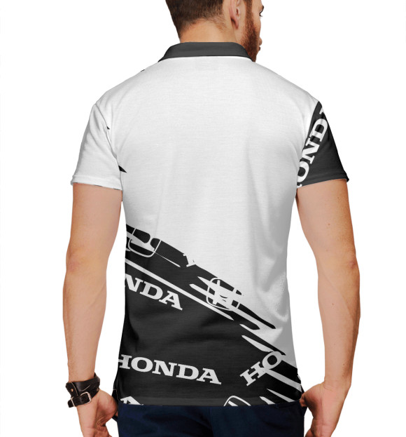 Мужское поло с изображением Honda цвета Белый