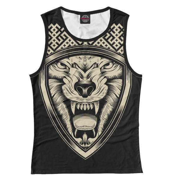 Майка для девочки с изображением Волк цвета Белый