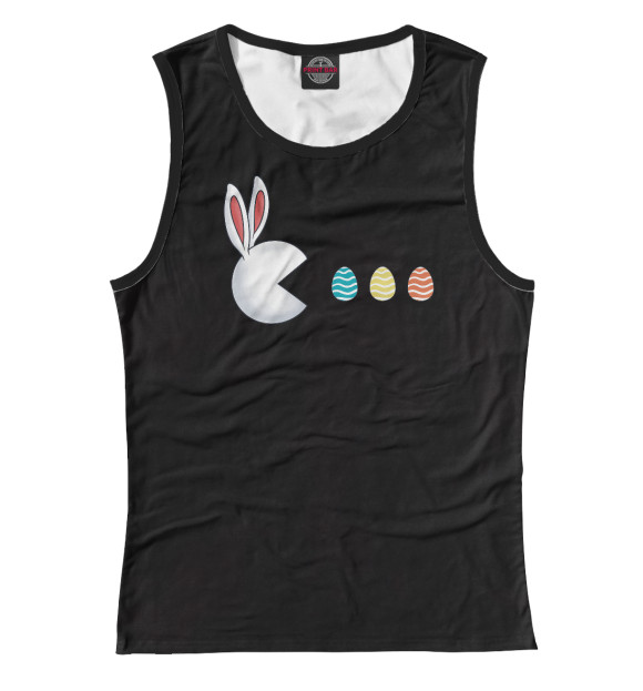 Майка для девочки с изображением Easter Day Rabbit Eggs цвета Белый
