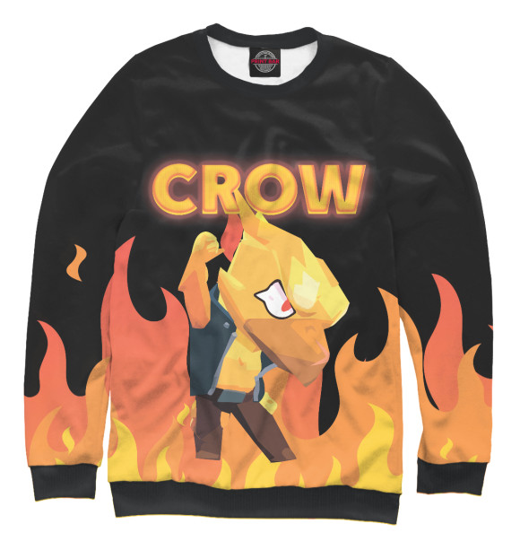 Свитшот для девочек с изображением Brawl Stars Crow цвета Белый