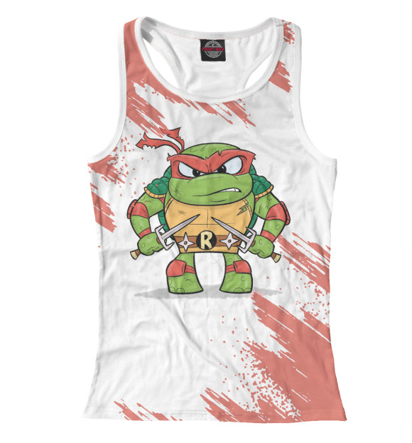Женская майка-борцовка с изображением Черепашки-ниндзя Рафаэль цвета Белый
