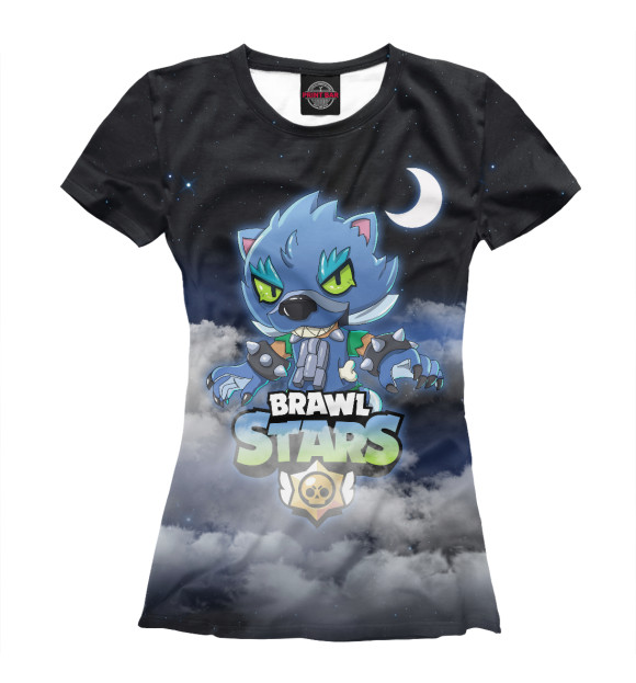 Футболка для девочек с изображением Brawl Stars Leon Wolf цвета Белый