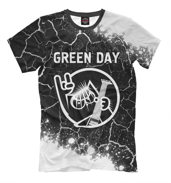 Футболка для мальчиков с изображением Green Day | Кот цвета Белый