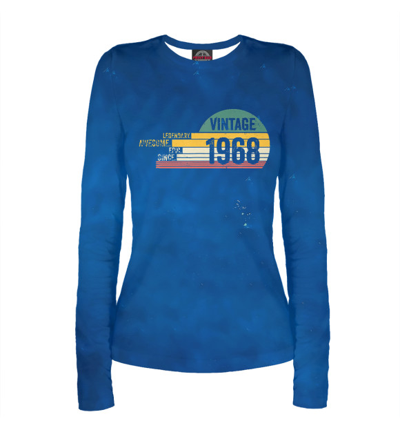 Женский лонгслив с изображением Vintage 1968 Retro цвета Белый