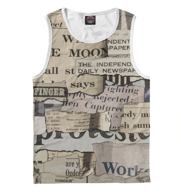 Майка для мальчика с изображением Газета цвета Белый