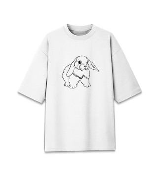 Женская футболка оверсайз Толстый кролик