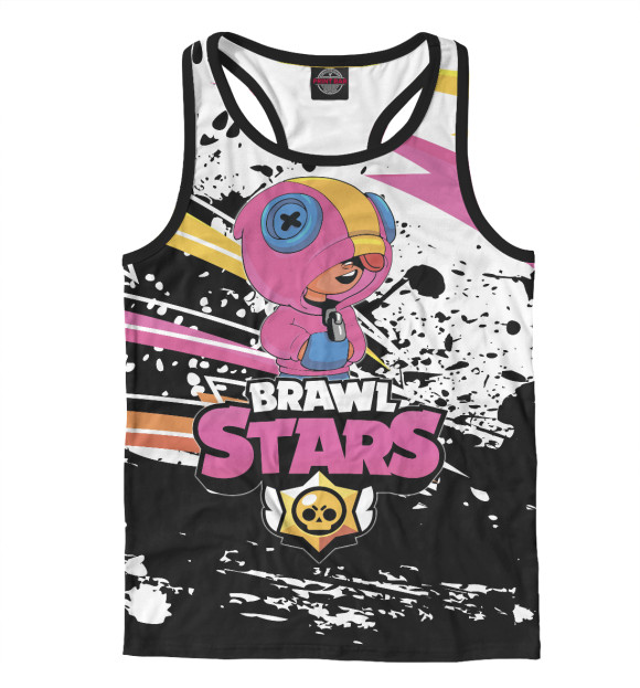 Мужская майка-борцовка с изображением Brawl Stars цвета Белый