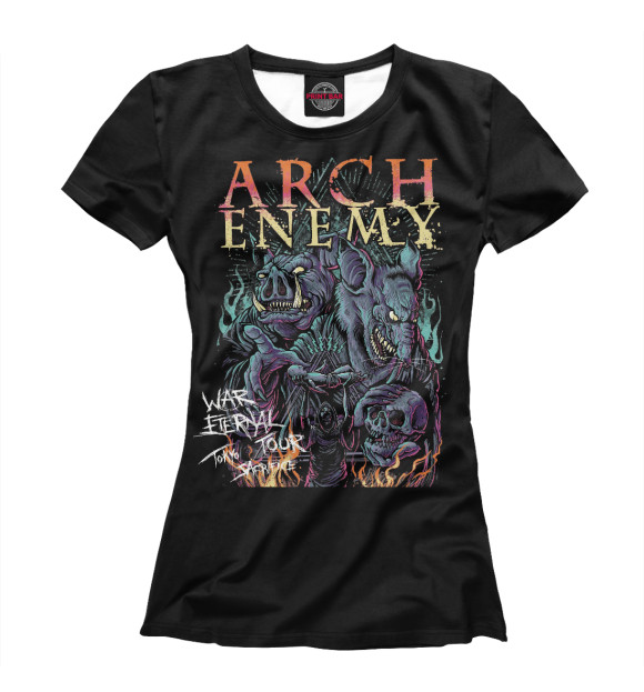 Футболка для девочек с изображением Arch Enemy цвета Белый
