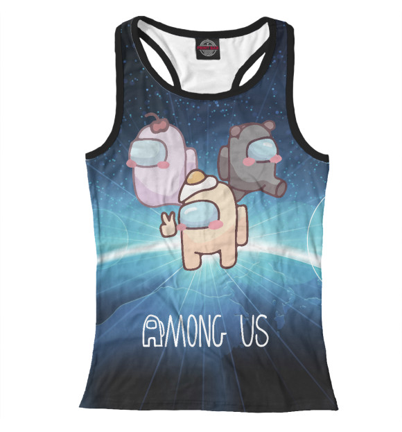 Женская майка-борцовка с изображением Among Us цвета Белый