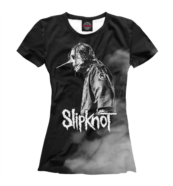 Женская футболка с изображением Slipknot цвета Белый