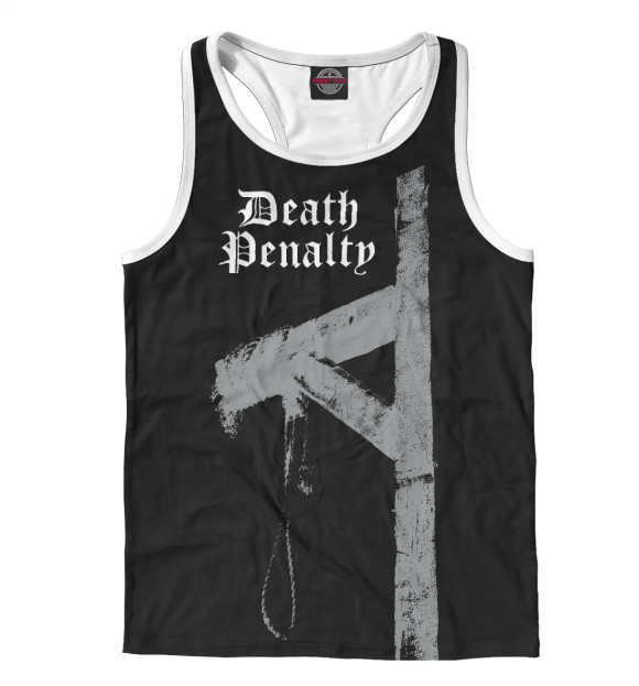 Мужская майка-борцовка с изображением Deathpenalty цвета Белый