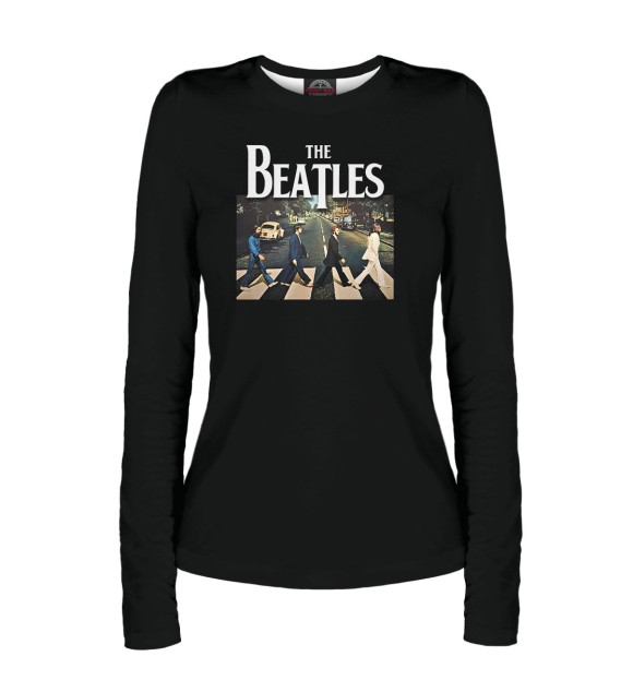 Женский лонгслив с изображением Abbey Road - The Beatles цвета Белый