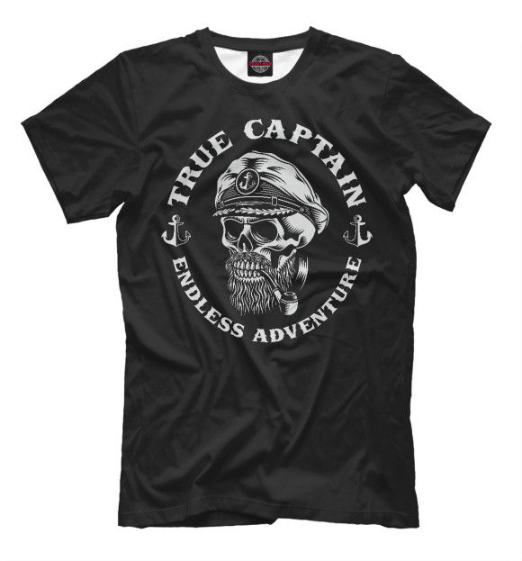 Мужская футболка с изображением True captain цвета Белый