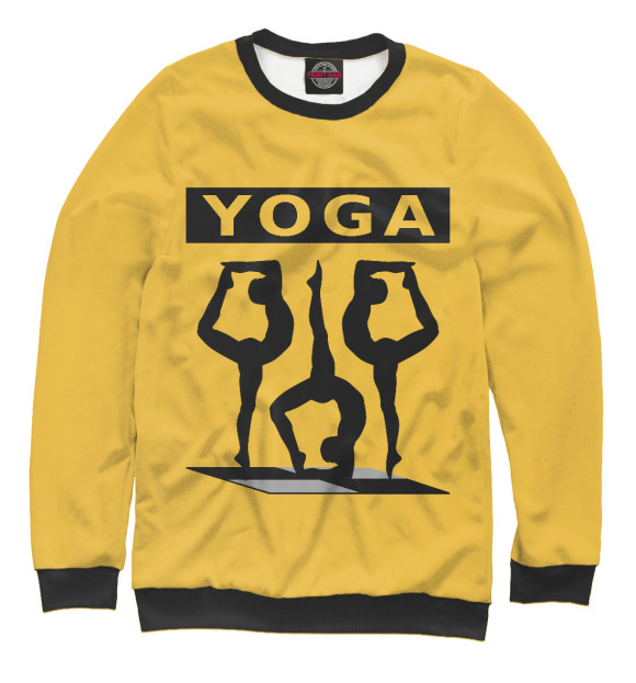 Свитшот для мальчиков с изображением Йога yoga цвета Белый