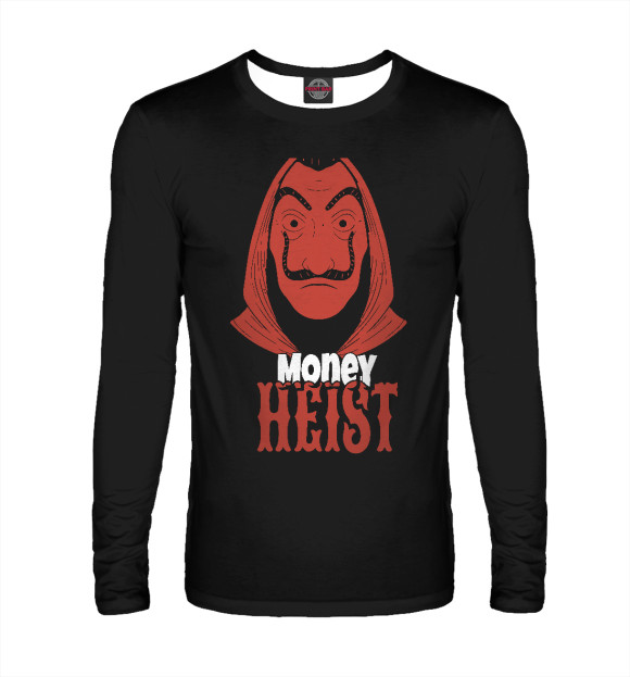 Мужской лонгслив с изображением Money Heist цвета Белый