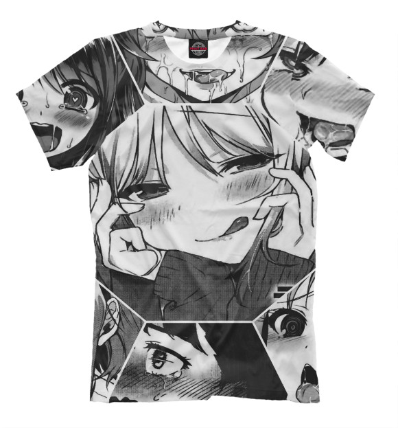 Футболка для мальчиков с изображением Ahegao | Ахэгао цвета Белый