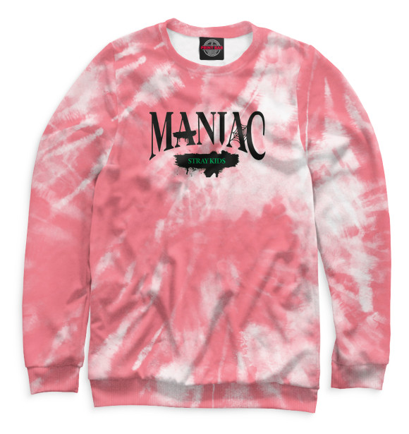 Свитшот для девочек с изображением Maniac Stray Kids розовый фон цвета Белый