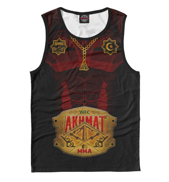 Майка для мальчика с изображением Пояс WFCA Akhmat Fight Club цвета Белый