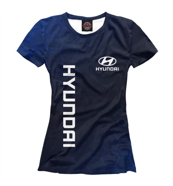 Футболка для девочек с изображением Хендай, Hyundai цвета Белый