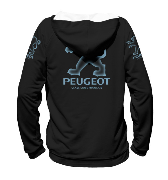 Мужское худи с изображением Peugeot цвета Белый