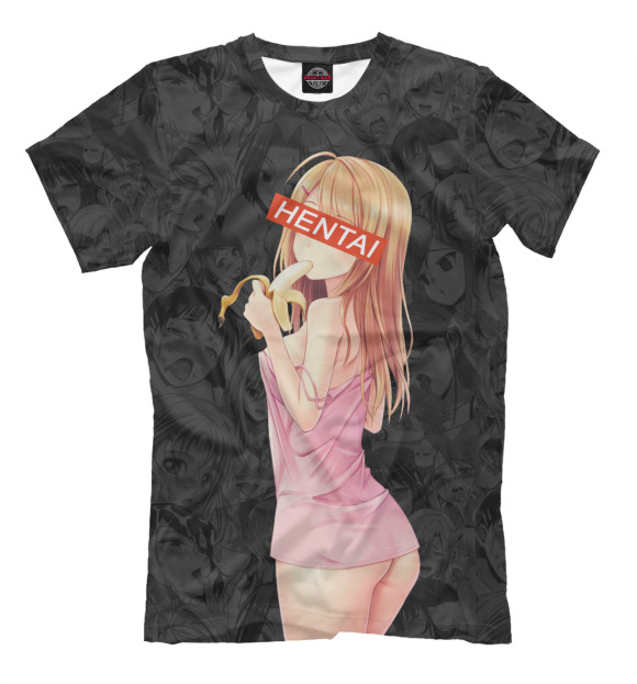 Мужская футболка с изображением Hentai цвета Белый