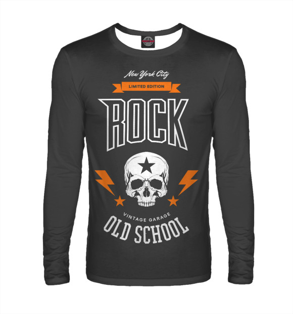 Мужской лонгслив с изображением Rock Music цвета Белый