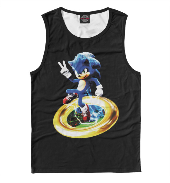 Майка для мальчика с притом Sonic цвета Белый Майка для мальчика с изображением Sonic цвета Белый