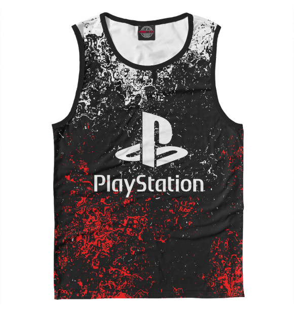 Мужская майка с изображением Playstation цвета Белый