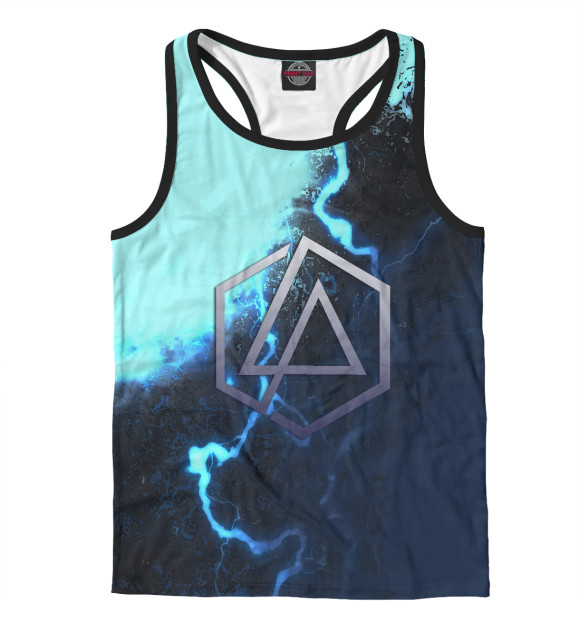 Мужская майка-борцовка с изображением Linkin Park Storm цвета Белый