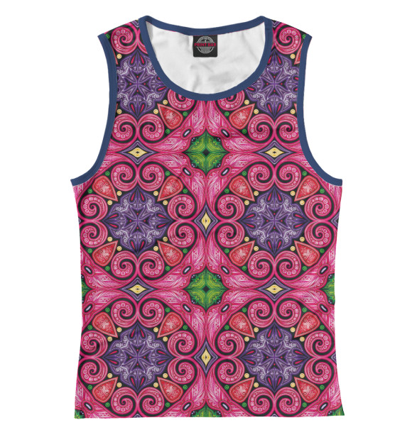 Майка для девочки с изображением Зеркальные узоры цвета Белый