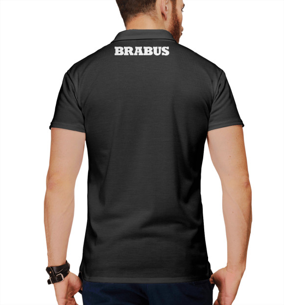 Мужское поло с изображением Brabus цвета Белый