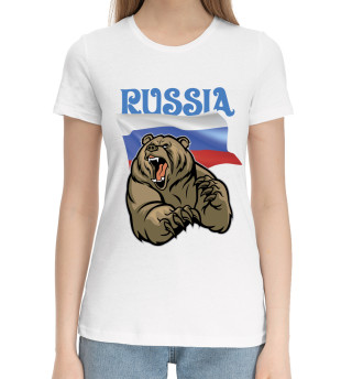 Женская хлопковая футболка Россия