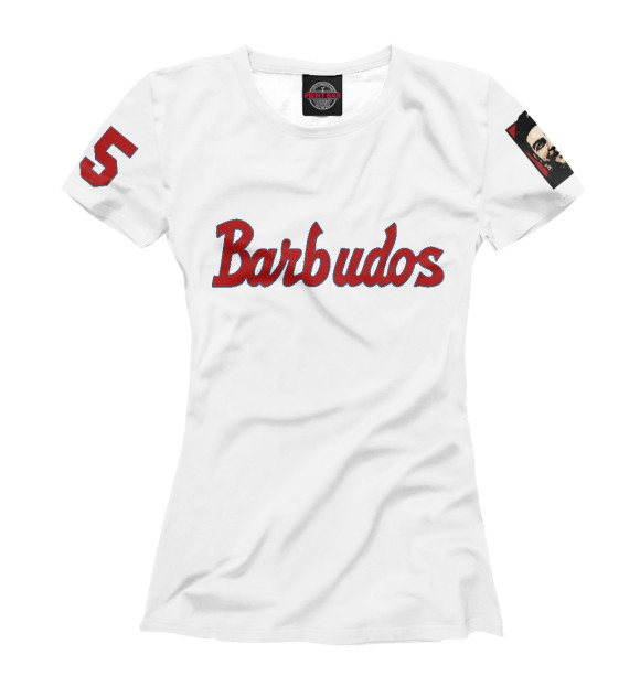 Футболка для девочек с изображением Barbudos (Бородачи) цвета Белый