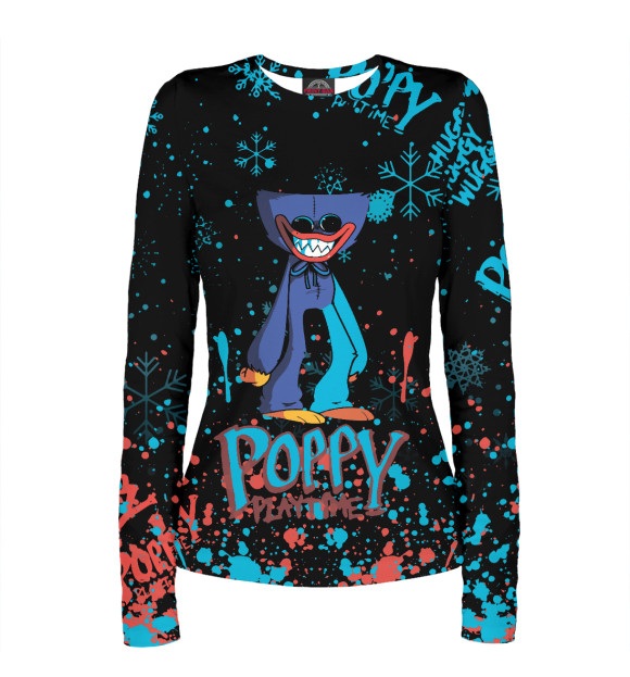 Женский лонгслив с изображением Poppy Playtime цвета Белый