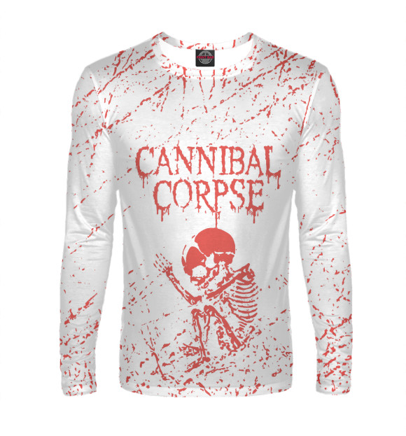 Мужской лонгслив с изображением Cannibal corpse цвета Белый
