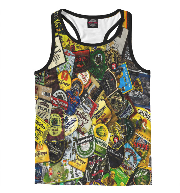 Мужская майка-борцовка с изображением Пиво | Beer цвета Белый