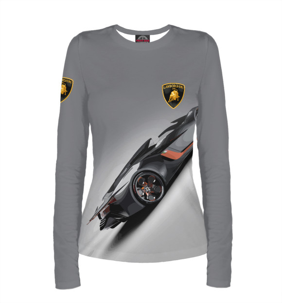Женский лонгслив с изображением Lamborghini цвета Белый