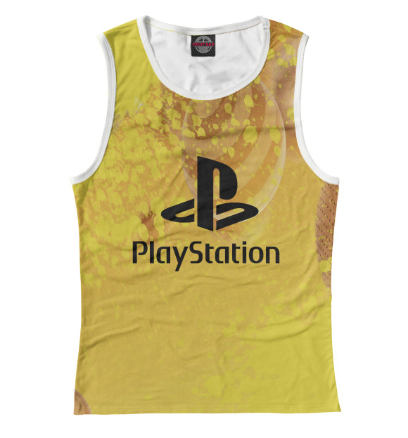 Майка для девочки с изображением Playstation цвета Белый