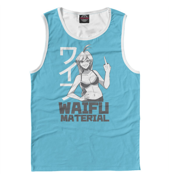 Мужская майка с изображением Waifu materials цвета Белый