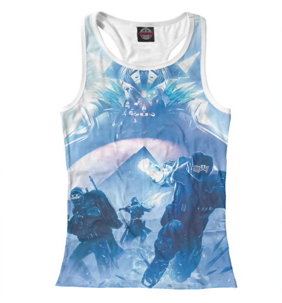 Женская майка-борцовка с притом Destiny цвета Белый Женская майка-борцовка с изображением Destiny цвета Белый