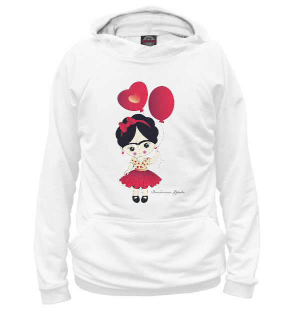 Женское худи с изображением Влюбленная Фрида цвета Белый