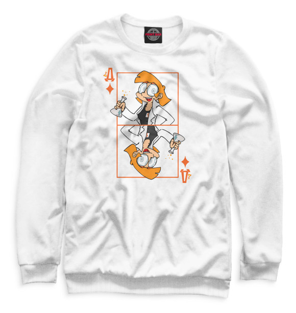 Женский свитшот с изображением 13 карт цвета Белый