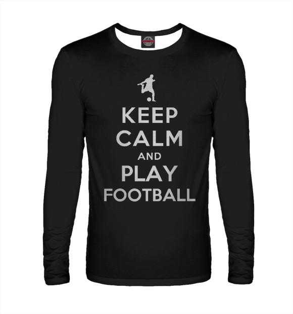 Мужской лонгслив с изображением Play Football цвета Белый