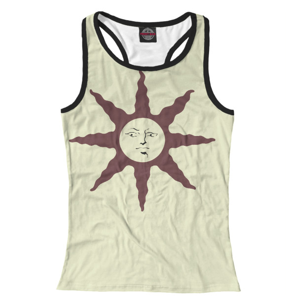 Женская майка-борцовка с притом Dark Souls цвета Белый Женская майка-борцовка с изображением Dark Souls цвета Белый