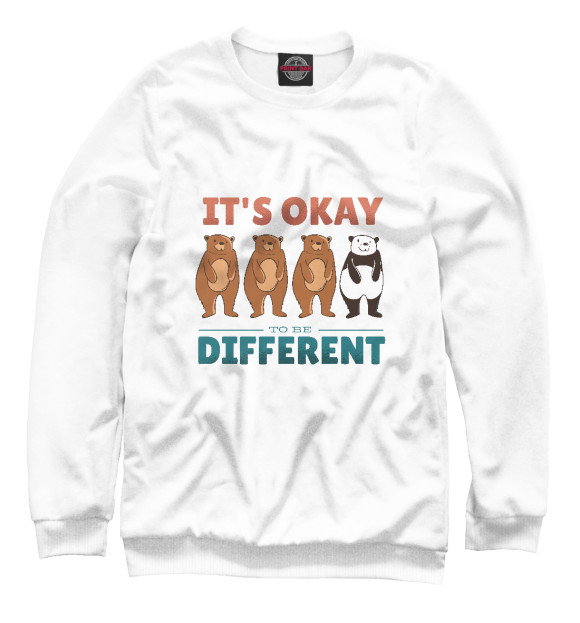 Мужской свитшот с изображением Be different цвета Белый