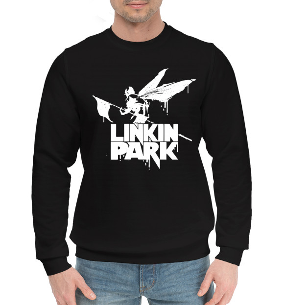 Мужской хлопковый свитшот с изображением Linkin park цвета Черный