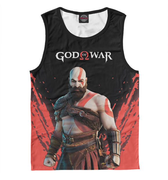 Мужская майка с изображением God of War цвета Белый