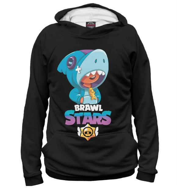 Женское худи с изображением Brawl Stars SHARK цвета Белый